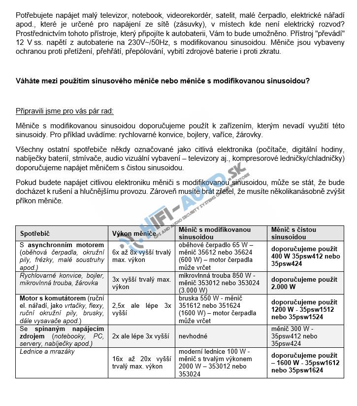 Sínusový menič napätia z 12/230V, 2000W/displej