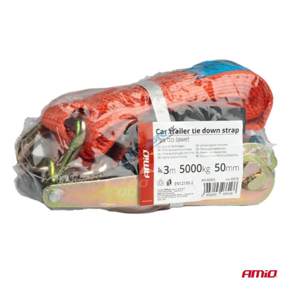 Upínací popruh na koleso s račňou 5000kg 50mm 3m