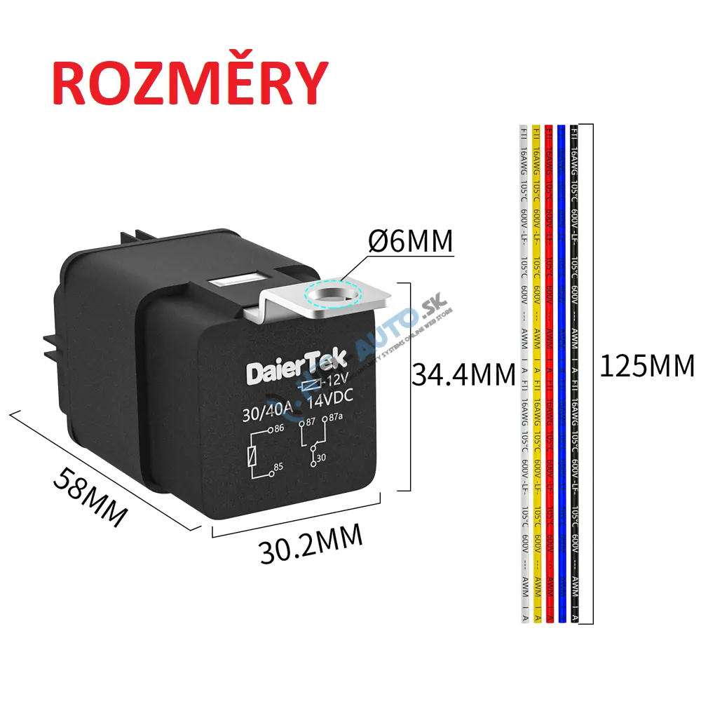 PREPÍNACIE relé 12V, PROFI vodotesné s päticou