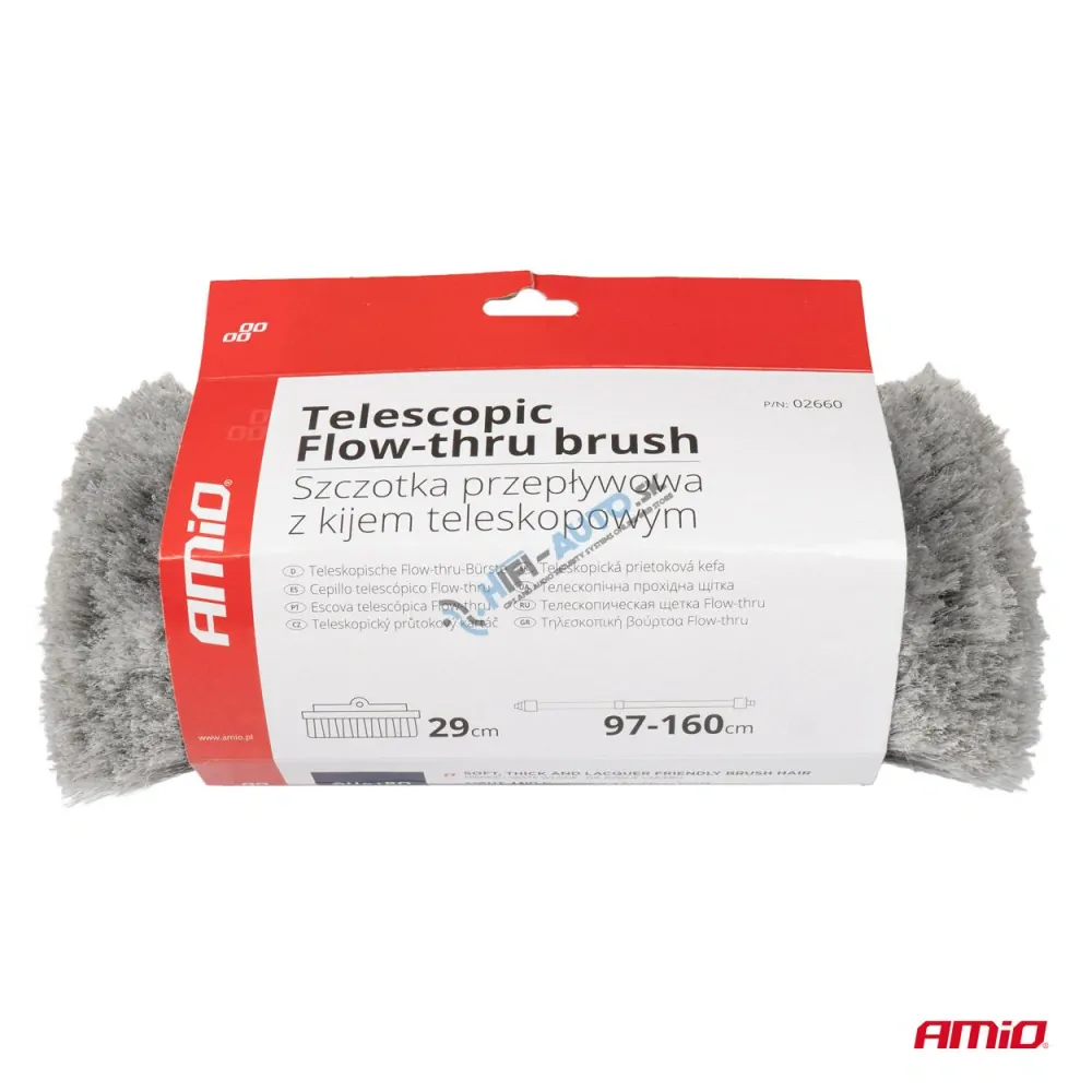 Teleskopická prietoková kefa na umývanie auta 97-160cm