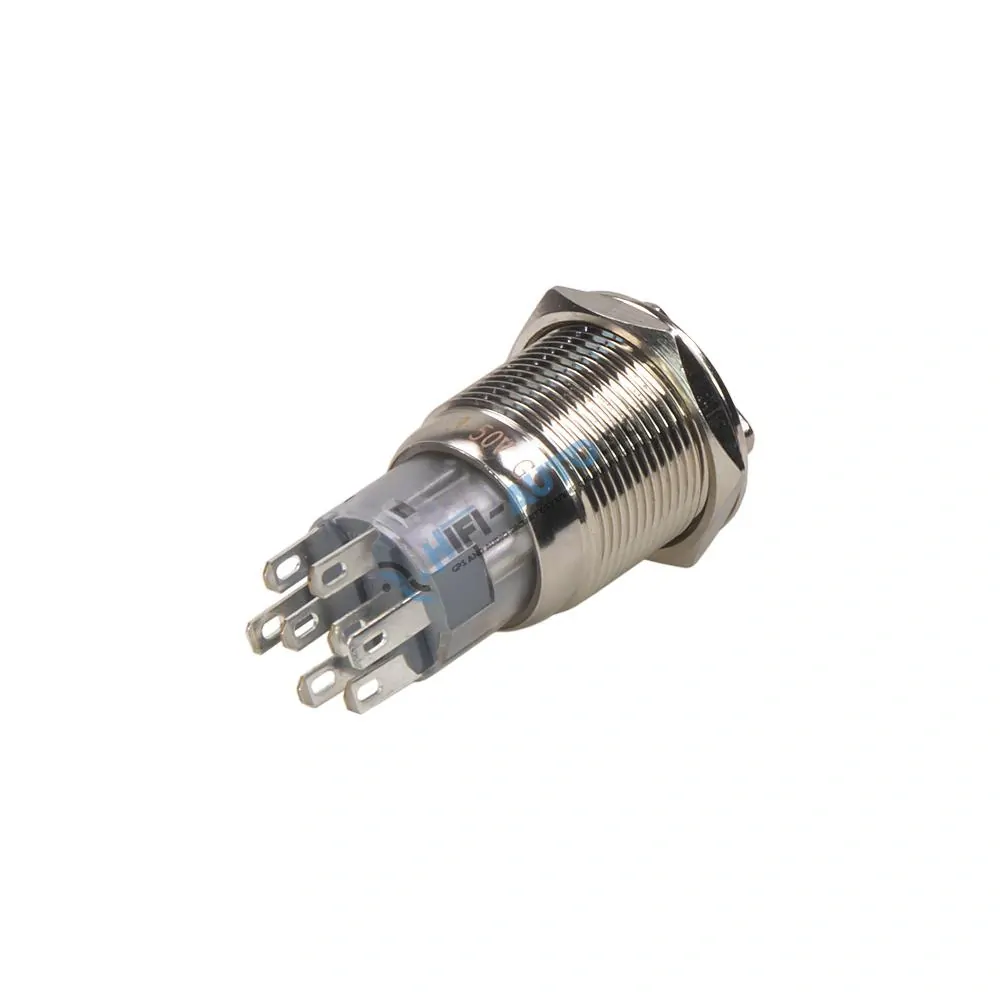 Spínač otočný okrúhly, modré podsvietenie