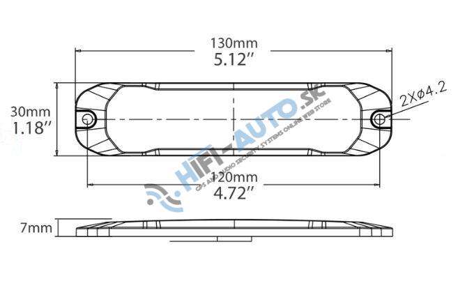 PROFI SLIM výstražné LED svetlo vonkajšie, modré, 12-24V, ECE R10