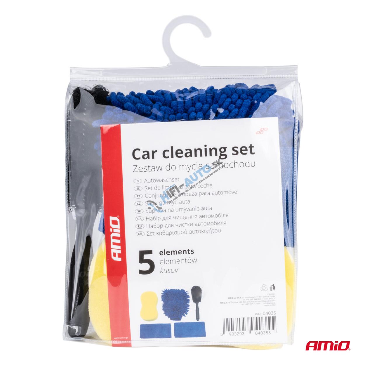 Súprava na čistenie auta, autodetailing, 5 ks.