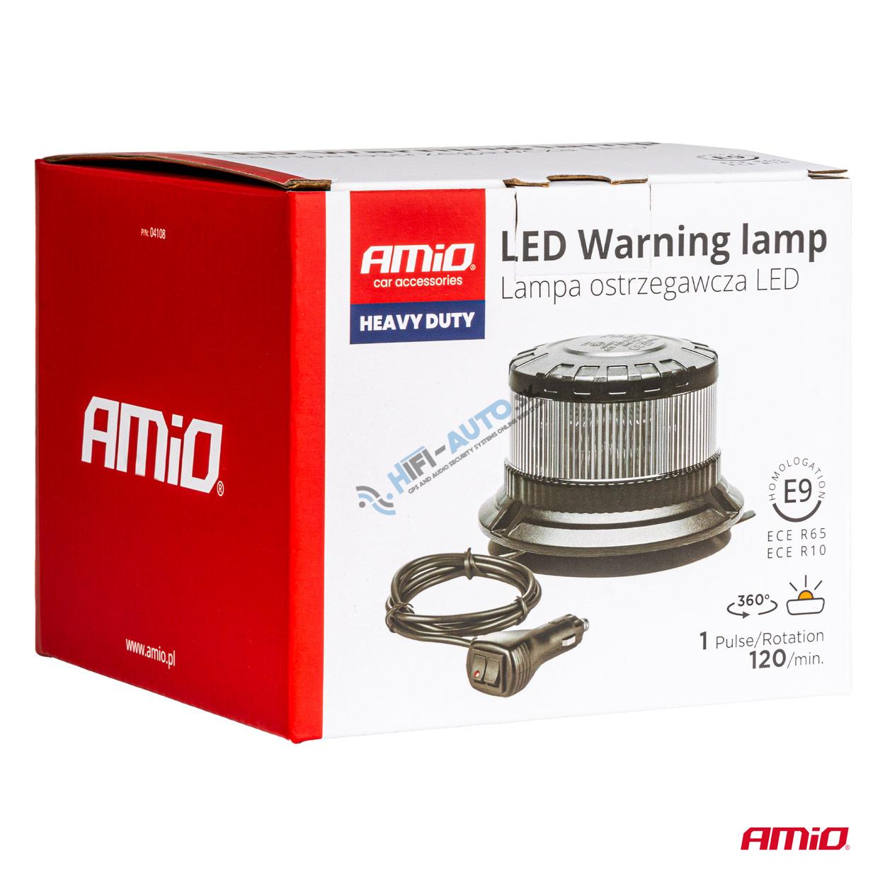 Výstražná blikajúca LED majáková lampa W28M 12V 24V