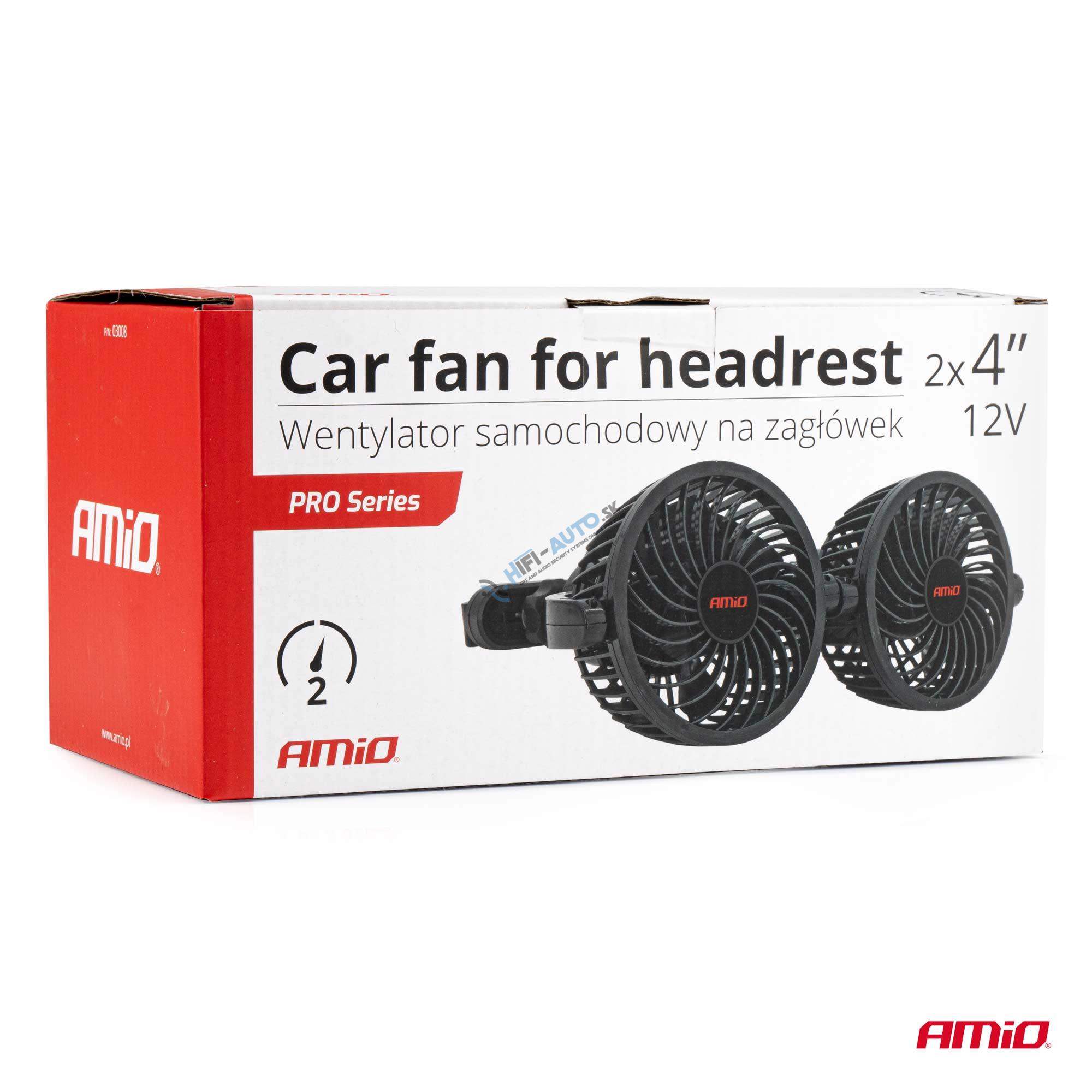 Ventilátor do auta pre opierku hlavy 2x4" 12V