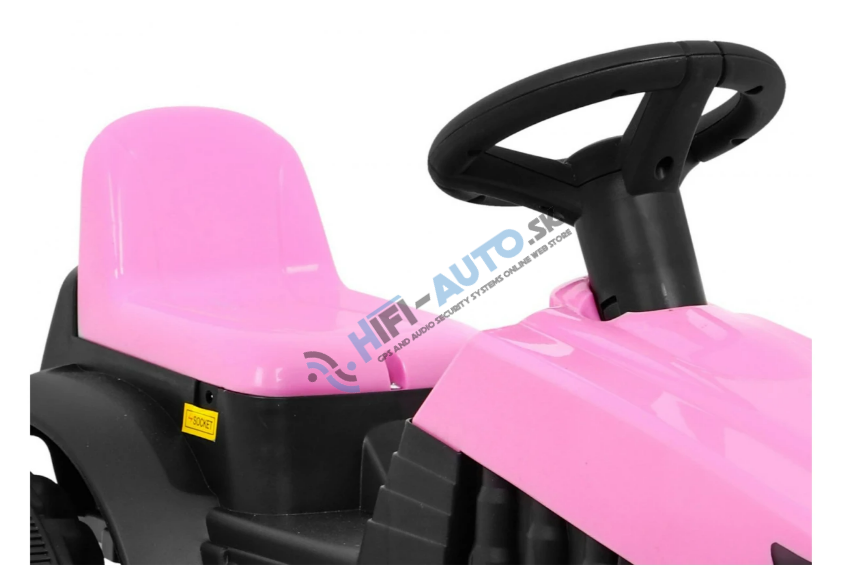 Traktor s prívesom ružový