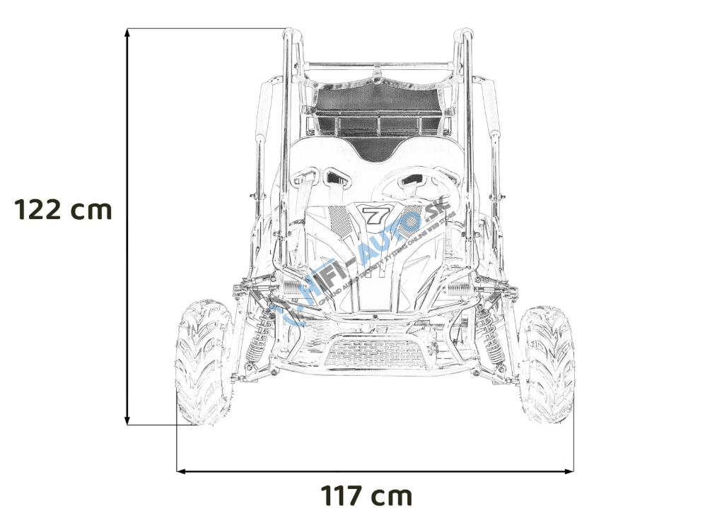 Benzínová BUGGY LUCKY SEVEN 212CC, modrá farba