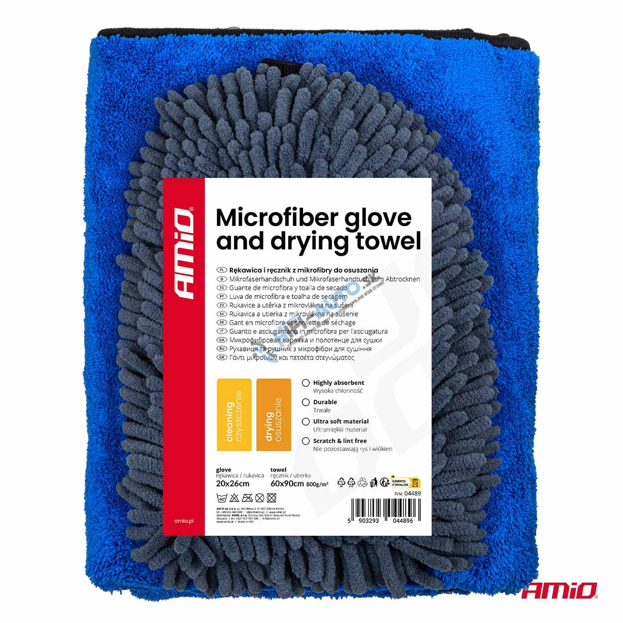 Rukavica a utierka na sušenie z mikrovlákna 94/800gsm 20x26/60x90xcm