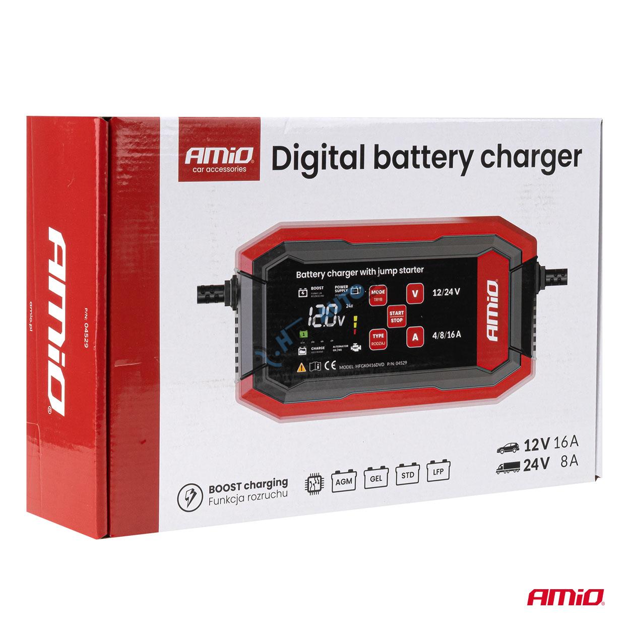 Nabíjačka digitálna BOOST AGM GEL STD LiFePo4 MAX 16A 12/24V PRO