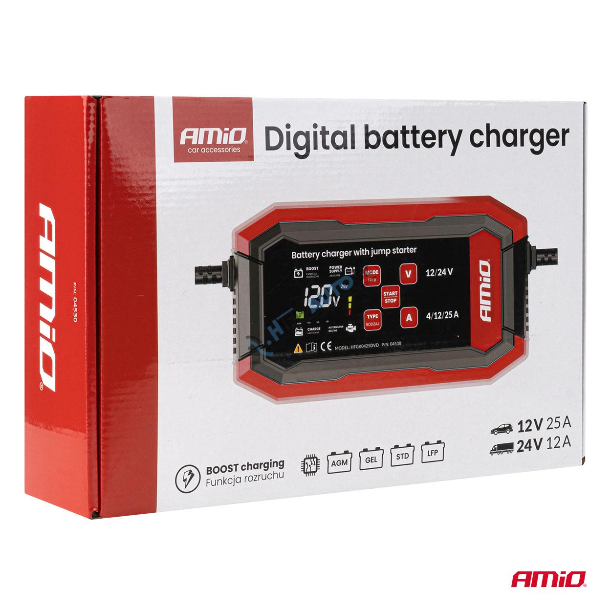 Nabíjačka digitálna BOOST AGM GEL STD LiFePo4 MAX 25A 12/24V PRO