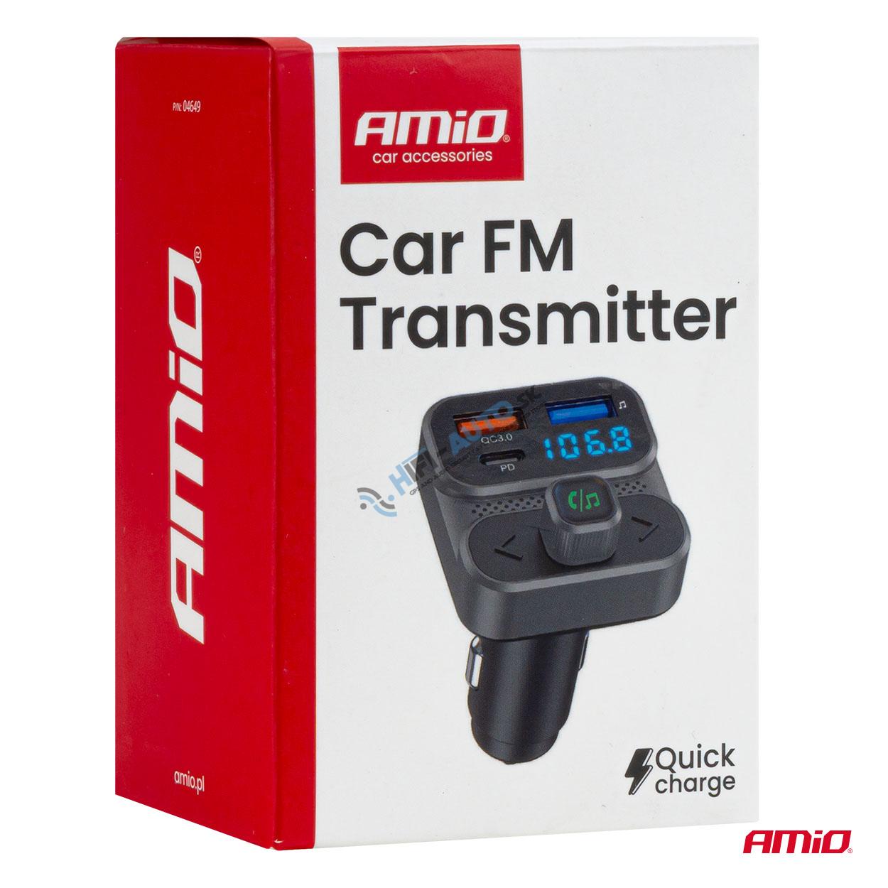 FM transmitter 2×USB-A 1×USB 12V 24V