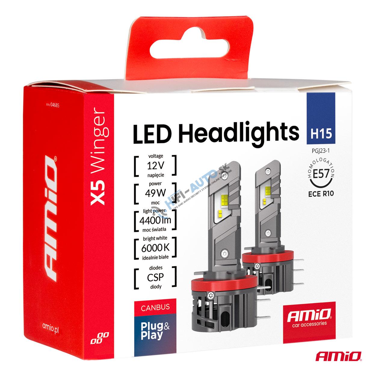 LED prestavbová sada H15 49W 6000K CANBUS X5-series WINGER