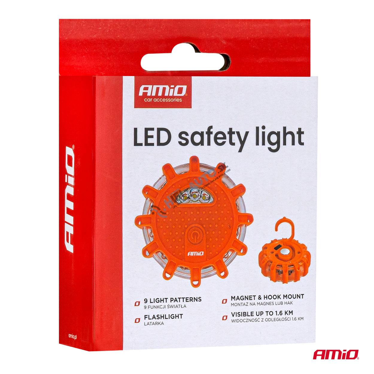 Núdzové svetlo do auta s funkciou LED baterky, nabíjateľné, 12SMD+3SMD, 650mAh (BATT), červené