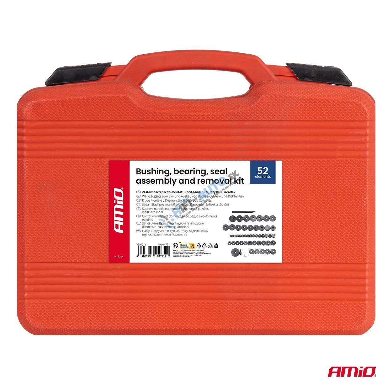 Súprava náradia na montáž a demontáž puzdier, ložísk a tesnení 52 prvkov