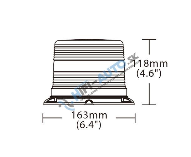LED maják, 12-48V, 48xLED oranžový, pevná montáž, ECE R65