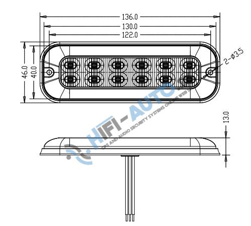 PREDATOR 12x4W LED, 12-24V, červený, ECE R10