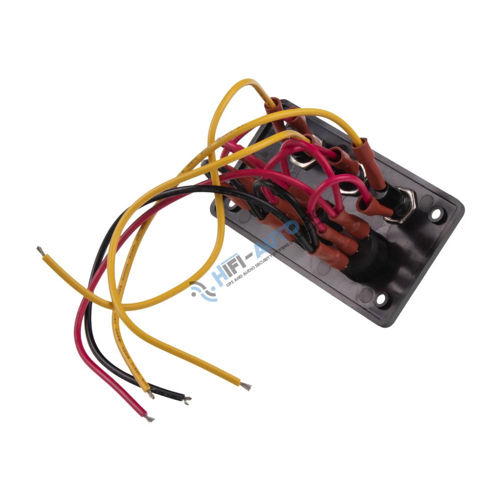 Panel s 3x spínačmi + 3x poistky, 12/24V