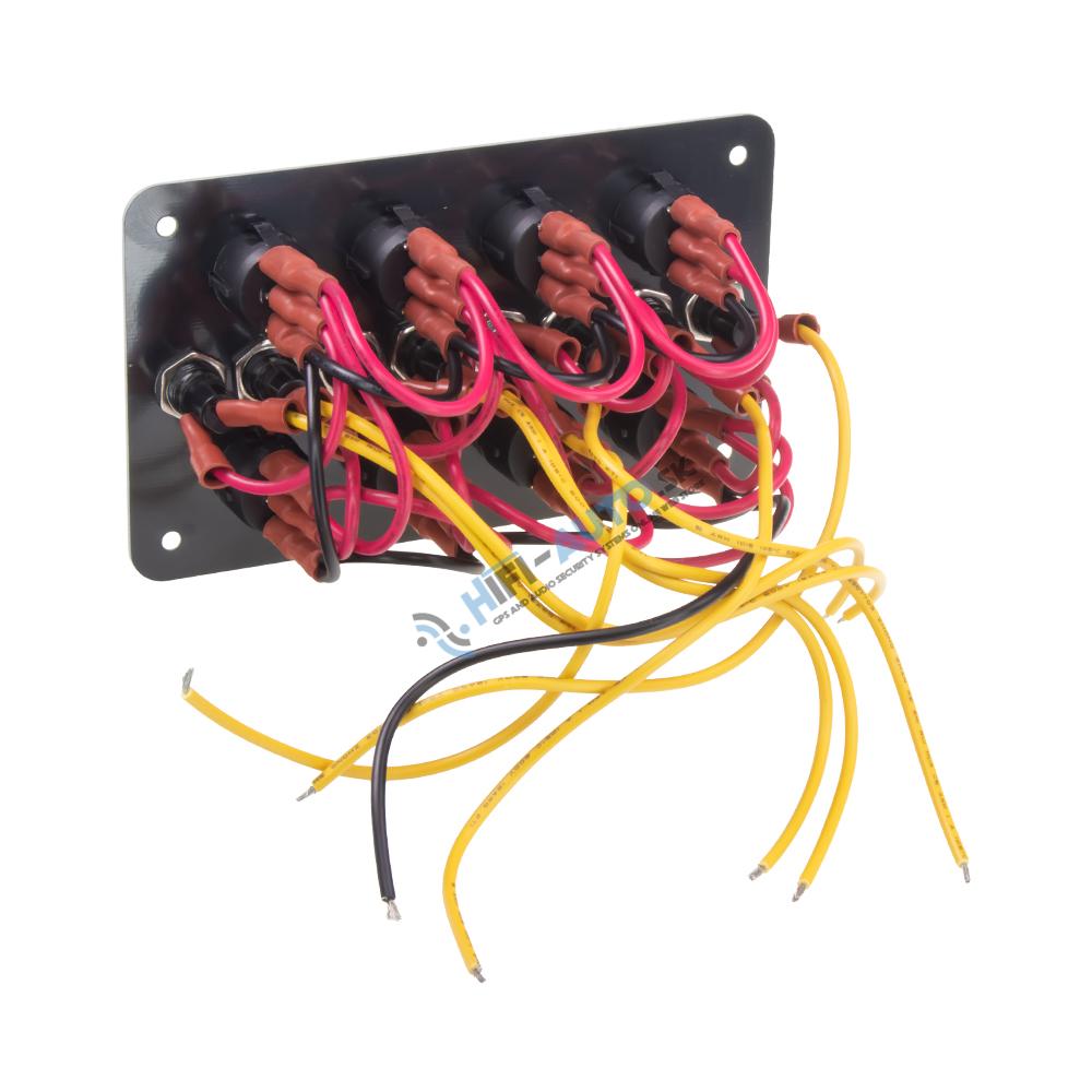 Panel s 8x spínačmi + 8x poistky, 12/24V