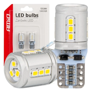 LED žiarovka CANBUS T10e W5W 15x2016 SMD White 12V/24V