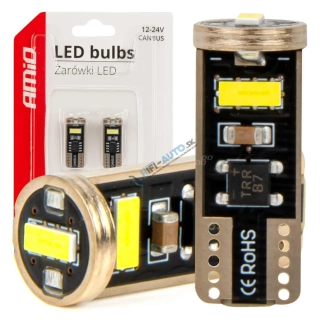 LED žiarovka CANBUS T10e W5W 3x2055 SMD White 12V/24V