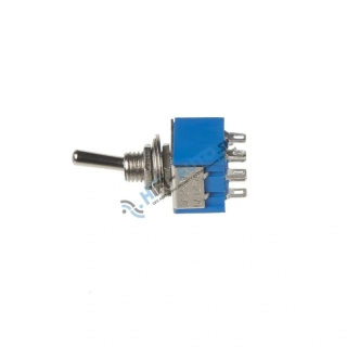 Dvojcestný páčkový prepínač 2x6A/12V, 2x3A/220V