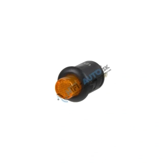 Tlačidlo okrúhle 6A oranžová LED