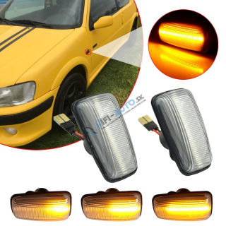 LED dynamické blinkre Peugeot, Citroën oranžové dymové