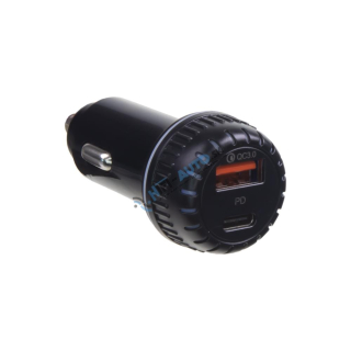Autoadaptér USB/USB-C 12/24V PD/QC3.0