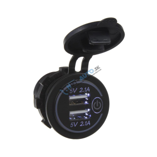 2x USB nabíjačka vodeodolná do panelu, biela