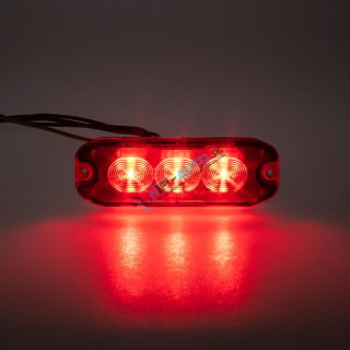PROFI SLIM výstražné LED svetlo vonkajšie, červené, 12-24V, ECE R10