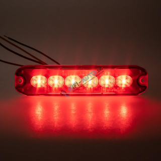 PROFI SLIM výstražné LED svetlo vonkajšie, červené, 12-24V, ECE R10