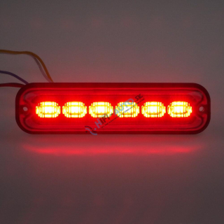 PREDATOR 6x4W LED, 12-24V, červený, ECE R10