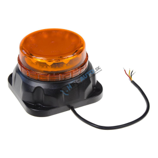 LED maják, 12-24V, 12x3W oranžovej farby s integrovanou zvukovou signalizáciou,
