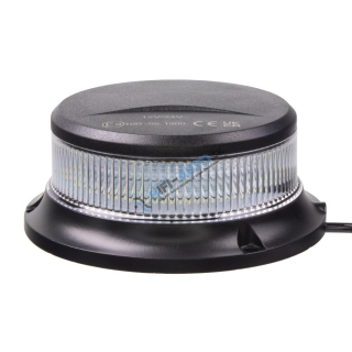LED maják, 12-24V, 18x1W biely, magnet, ECE R10
