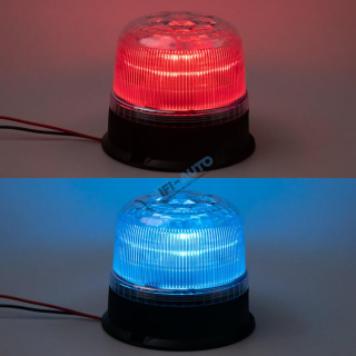 LED maják, 12-24V, modro-červený, pevná montáž, ECE R65