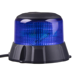 Robustný modrý LED maják, čierny hliník, 48W, ECE R65