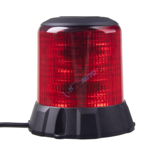Robustný červený LED maják, čierny hliník, 96W, ECE R65