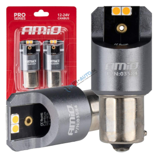 LED žiarovka FULL CANBUS PRO PY21W 4x3030 SMD amber 12V 24V