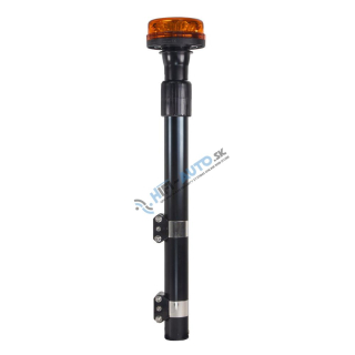 LED maják, 12-24V, 12x3W oranžový s teleskopickou tyčou na motocykel, ECE R65 R10