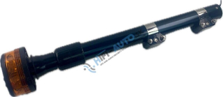 LED maják, 12-24V, 12x3W oranžový s teleskopickou tyčou na motocykel, ECE R65 R10