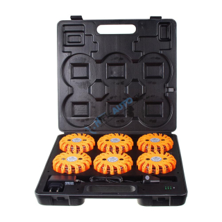 LED výstražné svetlo 16LED, oranžové, set 6ks