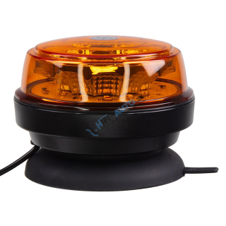 LED maják, 12-24V, 12x1W oranžový, magnet, ECE R65