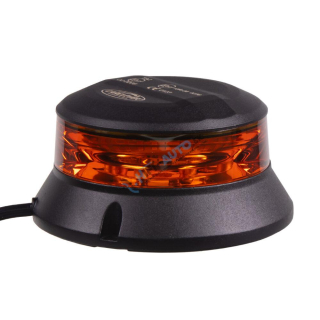 Robustný oranžový LED maják, čierny hliník, 36W, ECE R65