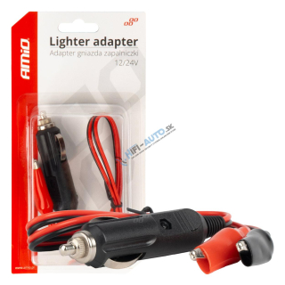 Adaptér do zásuvky zapaľovača s krokodílovým výstupom 12V 24V 60cm