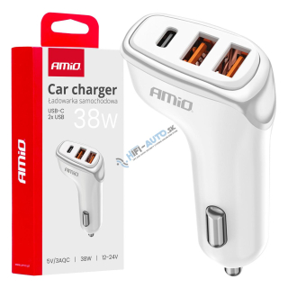 Autonabíjačka 2x USB-A + USB-C 38W