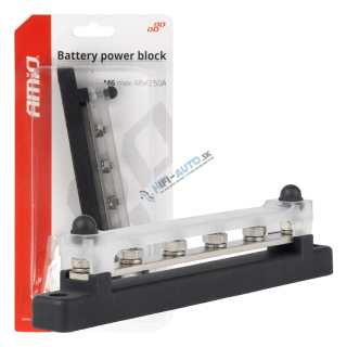 Mass plus rozvodný blok zbernice M6 12V - 48V 150A