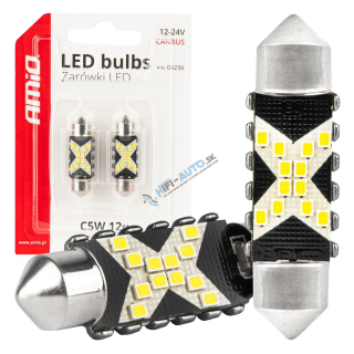 LED žiarovka CANBUS 12SMD Festoon C5W 2016 36mm White 12/24V