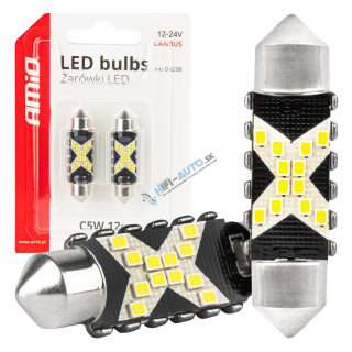 LED žiarovka CANBUS 12SMD Festoon C5W 2016 41mm White 12/24V