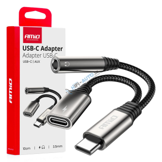 Adaptér USB-C rozdeľovací na USB-C + Mini-Jack 3,5 mm 10 cm