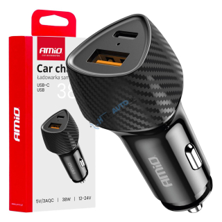 Nabíjačka do auta QC+PD 38W USB-A + USB-C